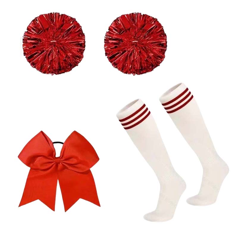 School Supplies - 4개의 치어리더 폼폼 세트(헤어 벨트 리본