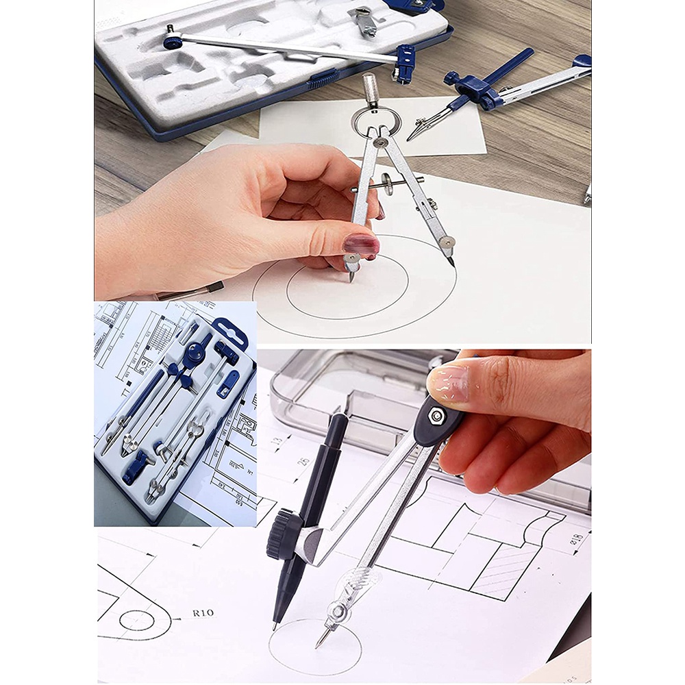 A46M-9Pc 기하학용 컴퍼스 세트 도구, 기하학,  - Math Geometry Set With Compass 리뷰 및 가격