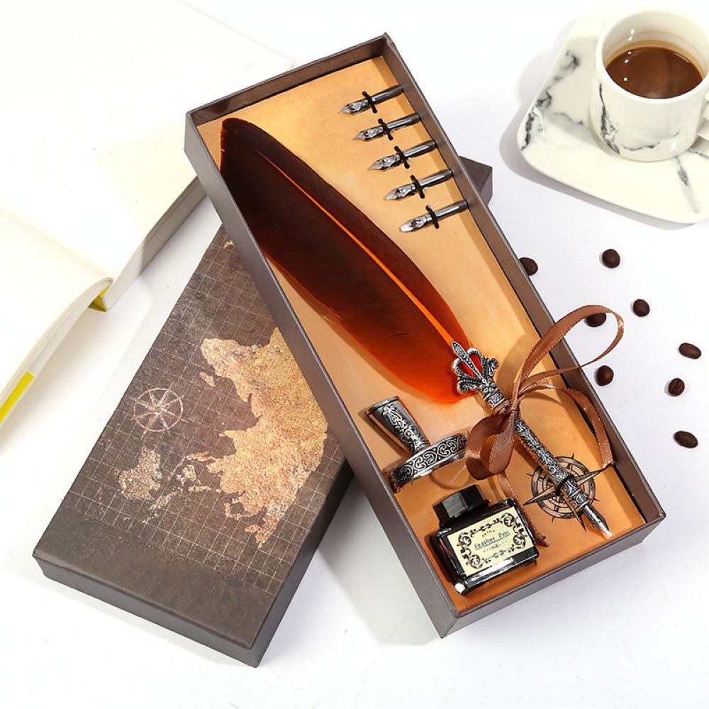 레트로 스타일의 깃털 펜과 잉크 펜 세트, 예술적인 필 - Writing Tools 리뷰 및 가격
