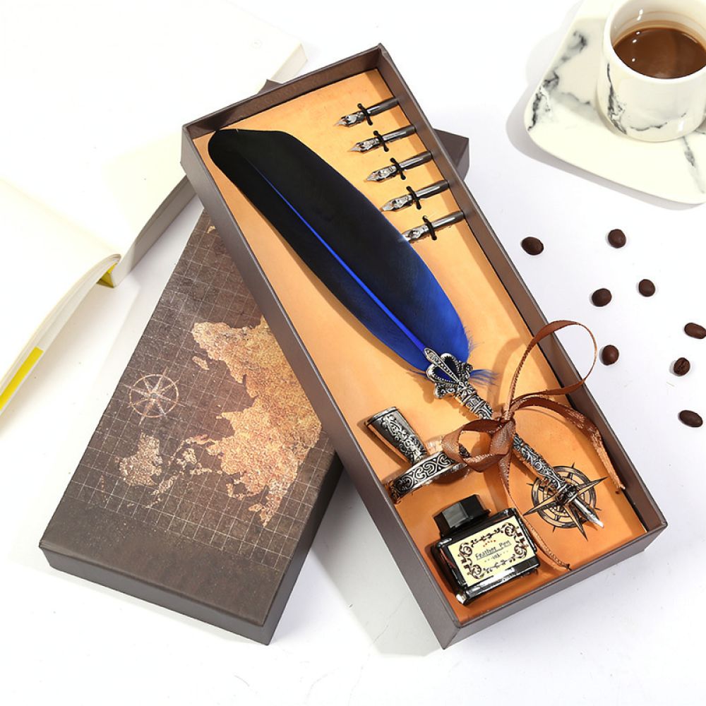레트로 스타일의 깃털 펜과 잉크 펜 세트, 예술적인 필 - Writing Tools 리뷰 및 가격