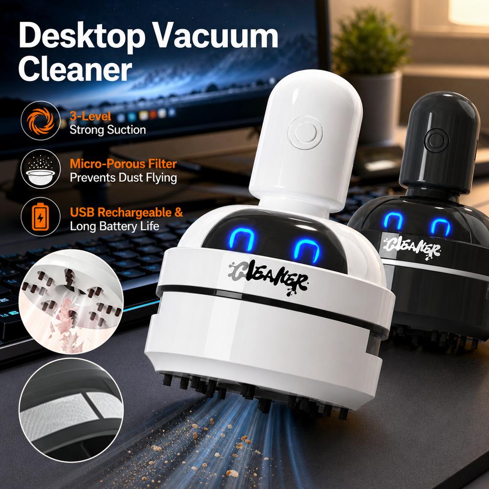 데스크탑용 무선 진공 청소기, USB 충전식, 3단계  - Mini Desktop Vacuum Cleaner For Eraser Dust 리뷰 및 가격