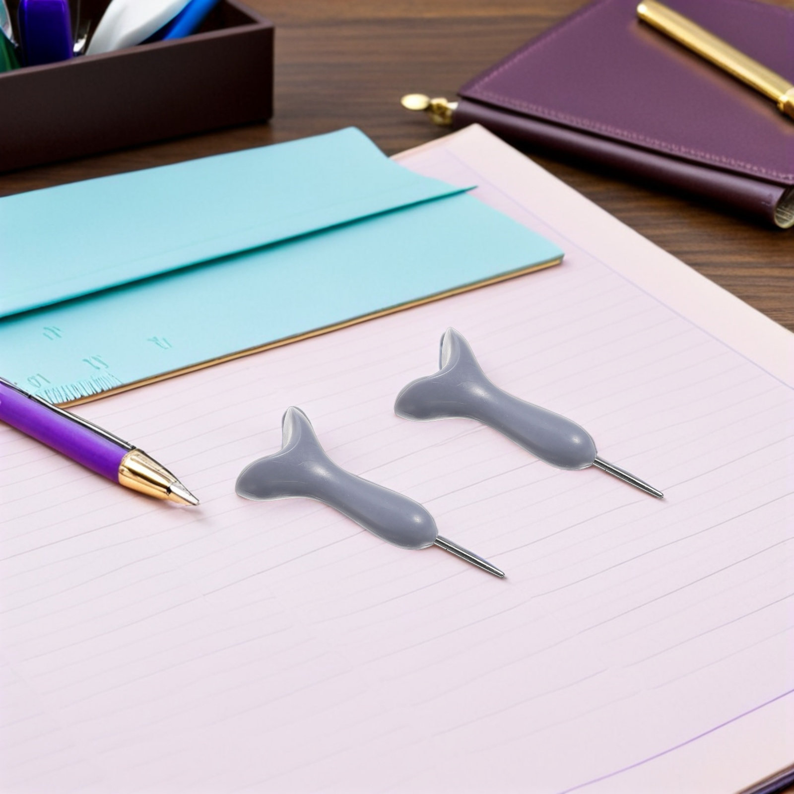 점자 필기 펜 2개, 회색, 휴대용, 안장 모양, 시각 - Writing Tools 리뷰 및 가격
